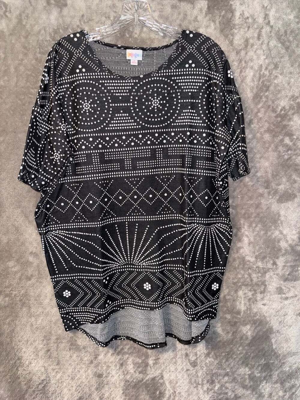 LuLaRoe Size S Black and White Geometric Print T-Shirt